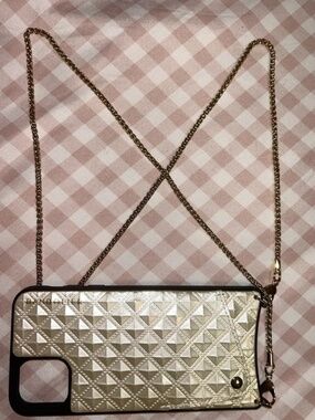 NEW RARE Bandolier Sheila Pyramid Studded Gold Crossbody Phone Case and Wallet
